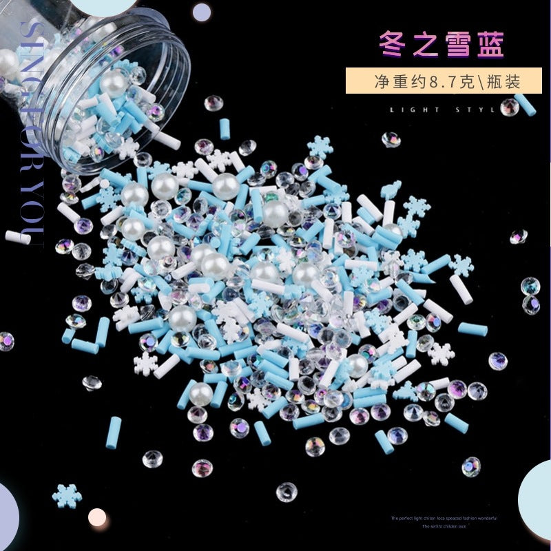 Wholesale DIY Crystal Dropping Gel Fruit Soft Pottery Candy Accessories  In Globe Balls Snow Stars Pearl Flowing Sand Filler